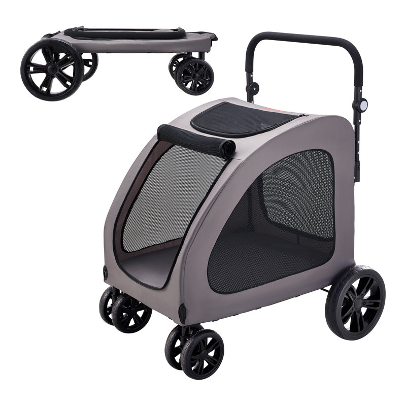 Poussette pour animaux de compagnie à 4 roues avec capacité de poids de 160 lb