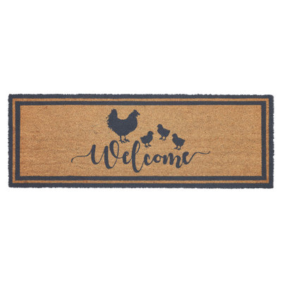 Tapis de bienvenue Down Home Hen & Chicks Coir