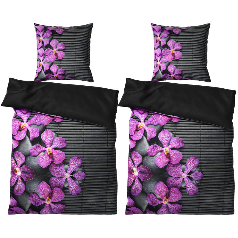 Cotton No Pattern Duvet Cover Set with Pillowcases Included