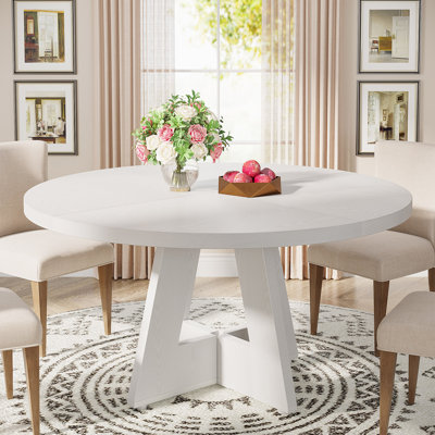 47 Inch Round Dining Table for 4 Farmhouse Kitchen Table
