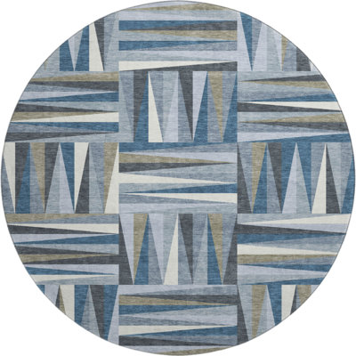 Premium Machine Washable Collett AMF1012 Squares Rug