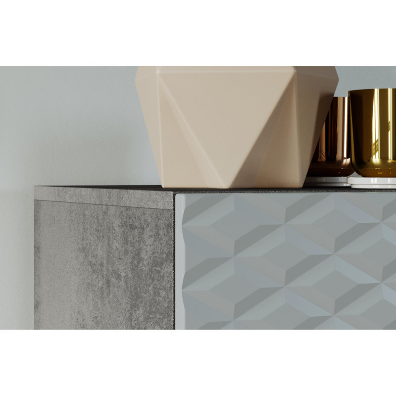 Floro 220cm Sideboard, Concrete/Grey