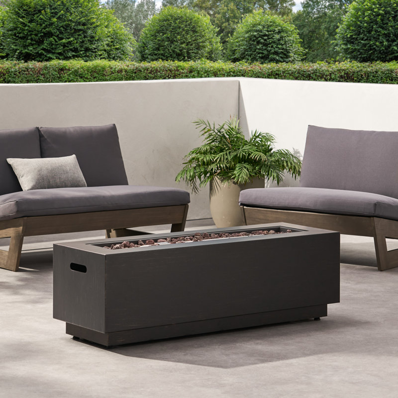 FIT RECTANGULAT FIRE PIT-50 000BTU AVEC SUPPORT DE RÉSERVOIR