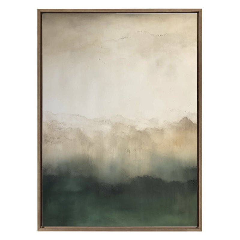 «Green Mountain Abstract II» par Amy Lighthall, reproduction d'art sur toile encadrée