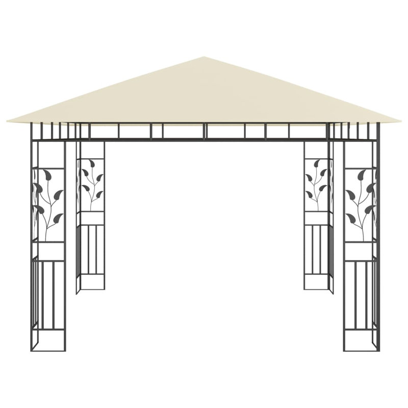 Pavillon de jardin avec moustiquaire crème 9,8 x 9,8 x 9 pi 0,6 oz par pied carré