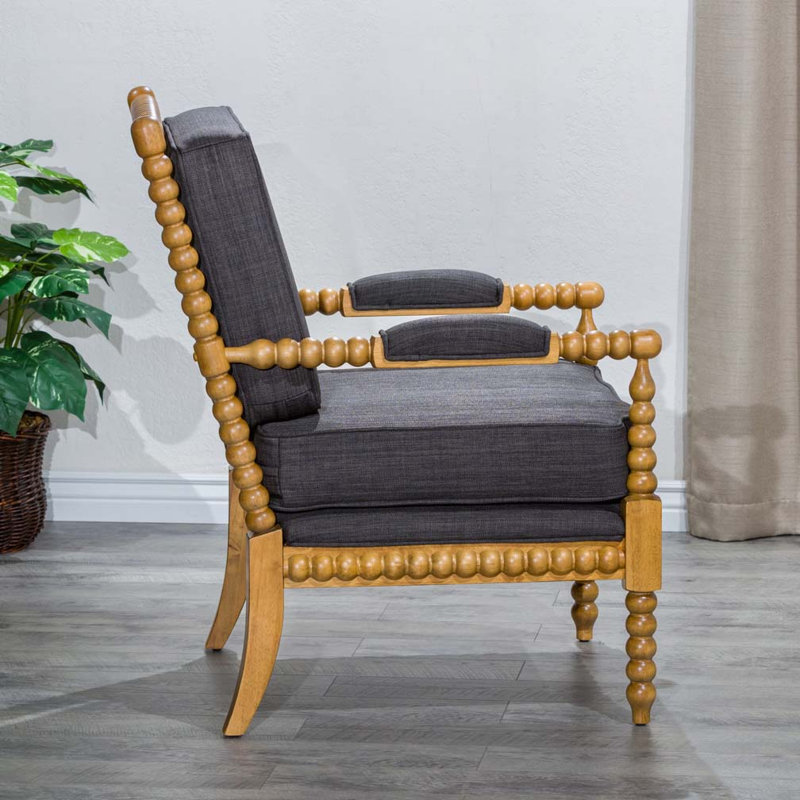 Fauteuil Spindle, chêne vieilli, gris anthracite, Gris anthracite, Chêne