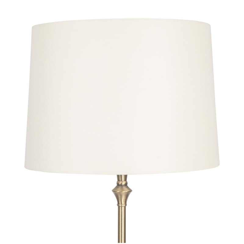 Edberg 150.6cm Traditional Floor Lamp, Antique Brass, Cream
