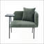 Fauteuil de détente avec petite table et coussin de dossier, canapé une place moderne et capitonné pour salon, chambre ou jardin-47478079