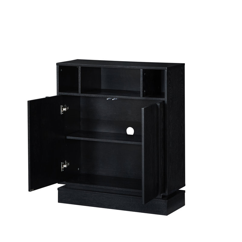 Buffets avec rangement, armoire de ferme en MDF noir pour la cuisine