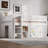 Full Size Loft Bed with Storage Cabinet and Chalkboard Panel, Kids & Teens Loft Bed, White-1671126949