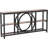 Rustic Industrial Extra Long 3-Tier Console Table With Unique Circular Frame, Perfect For Modern And Versatile Storage Solutions