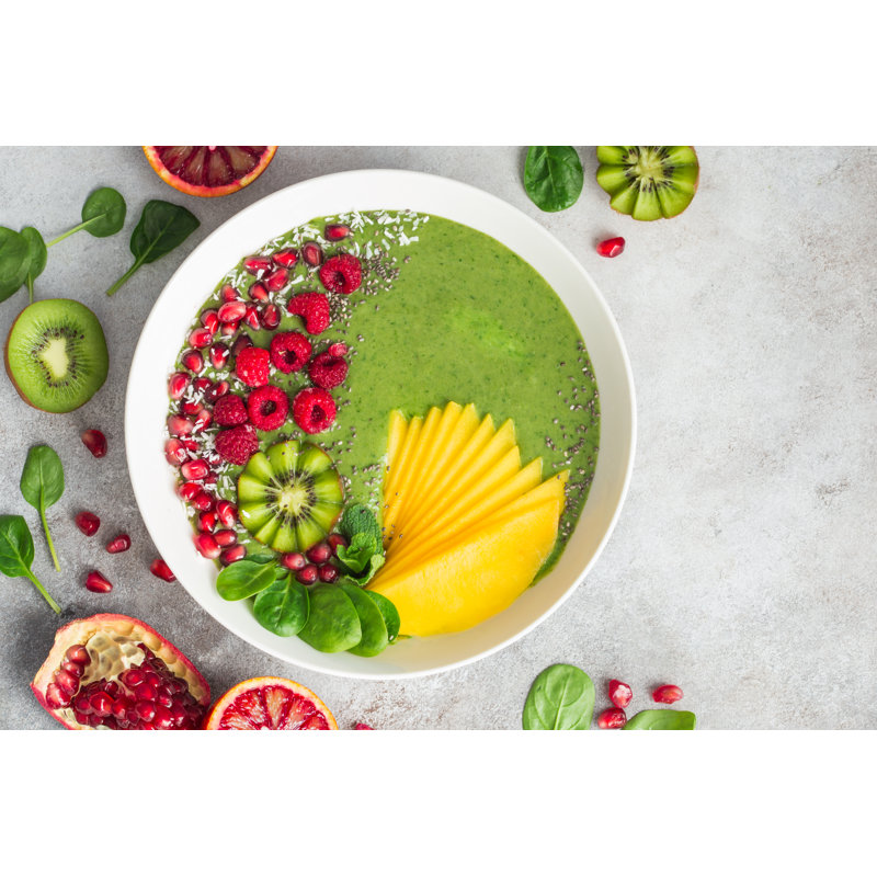 Green Smoothie Bowl - Wrapped Canvas Print, 81cm H x 122cm W x 3.8cm D