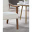 Chaise d'appoint moderne blanche rembourrée en laine, structure à profil bas et mousse pour plus de confort Tissu en laine avec coussin de dossier amovible