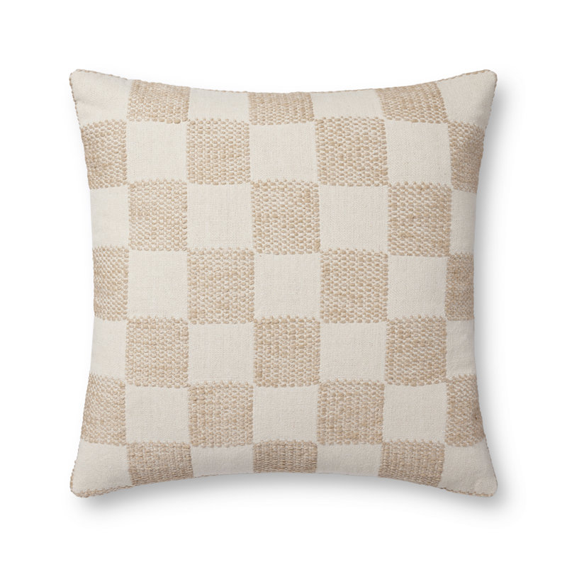 Coussin Bergeron Loloi, Beige, Duvet
