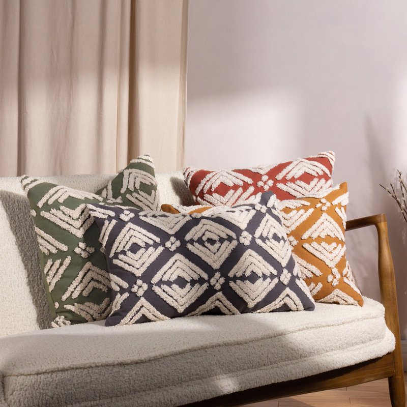 Panola Geometric Rectangular Lumbar Cushion, Gold