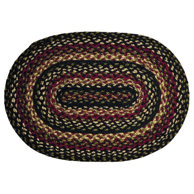 Chalres Area Rug, Black/Red/Beige/Green, 19"L x 13"D