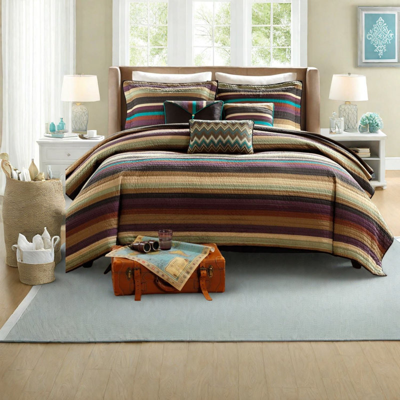 Reversible Bedding Sets, Cotton Filled King Quilt, Rustic Home Style