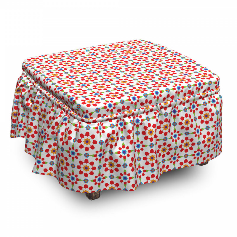 Housse pour repose-pieds en carreaux de fleurs azulejo