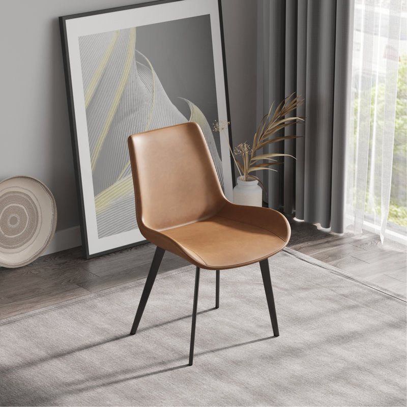 Chaise de salle à manger moderne avec pieds en métal - 2 pièces / pièce, 2, Brun