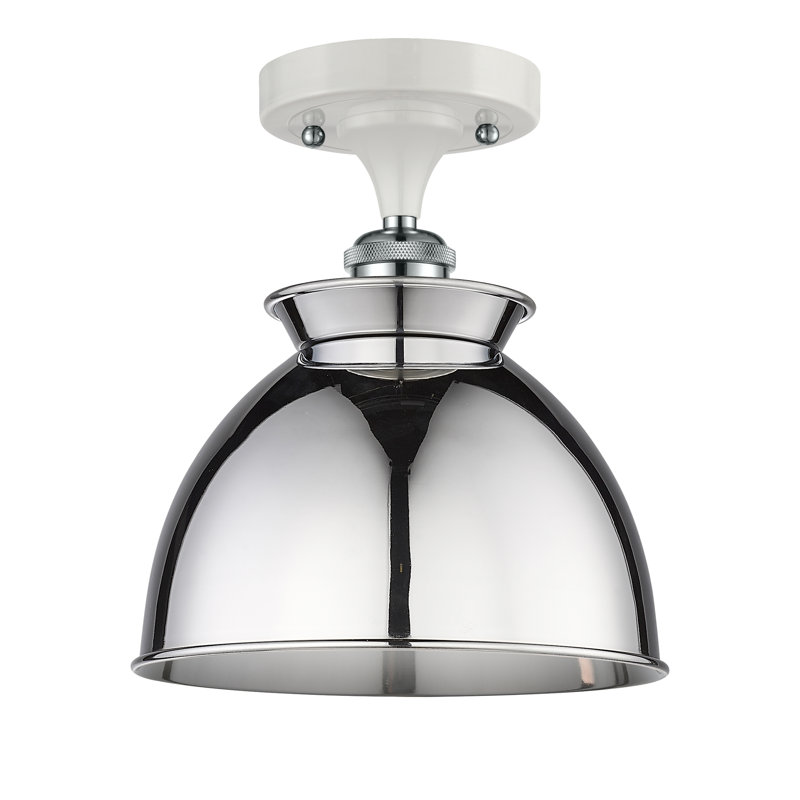 Plafonnier semi-encastré 1 lumière 8,5 po Erastus, Non, Blanc, Chrome poli