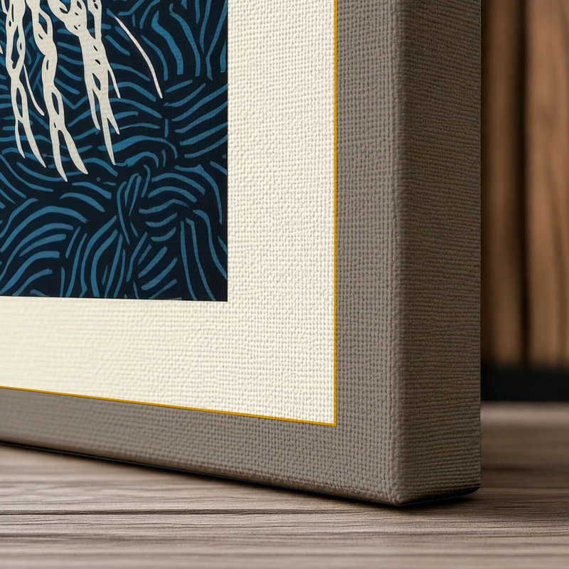 Drifting Jellyfish Coastal - Wrapped Canvas, 36x24 - 91.4 x 61.0 cm, Taupe Border