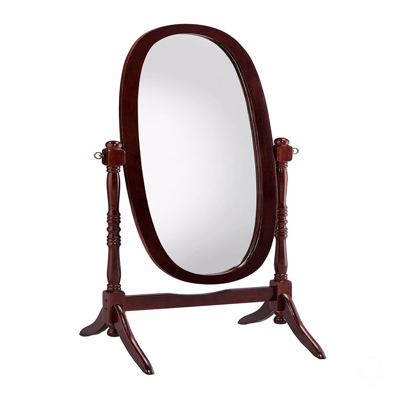 Miroir sur pied 59,25 po avec finition cerisier, Brun