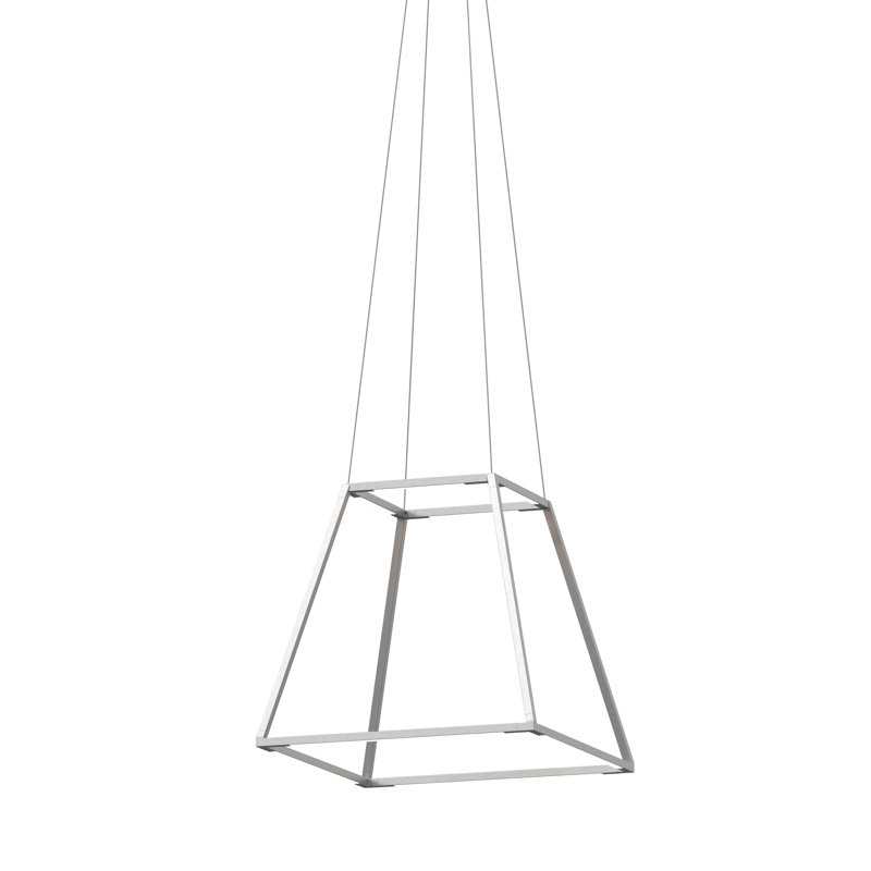 Matte Black and Silver Aluminum LED Indoor/Outdoor Pendant Light