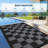 Outdoor Rug Waterproof Outdoor Plastic Straw Rug, Modern Checkered Reversible Floor Mat, Stain-Resistant Geometric Outside Carpet for Patio, RV-1361264545