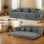 Canapé d'angle compressible avec rangement, canapé-lit en chenille de 254 cm (100 po), style moderne