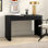 Bureau rectangulaire cannelé de 47,5 po de large Palmera en grain noir