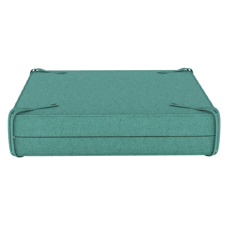 Sunbrella® Outdoor Ottoman Cushion, Cast Breeze Sunbrella® Plainweave