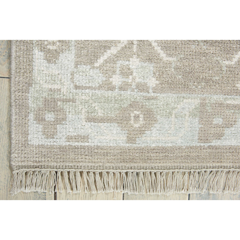 Tapis gris transitionnel fait à la main Lunel