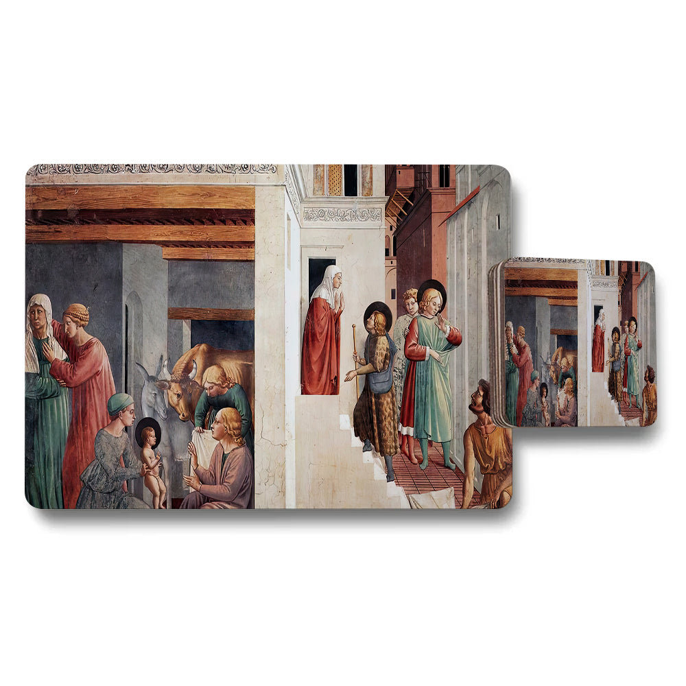 Renaissance Artwork Placemat and Coaster Set for Dining
