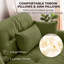 Canapé modulaire 4 places en velours vert, siège profond, dossier et coussins cylindriques.-577311525