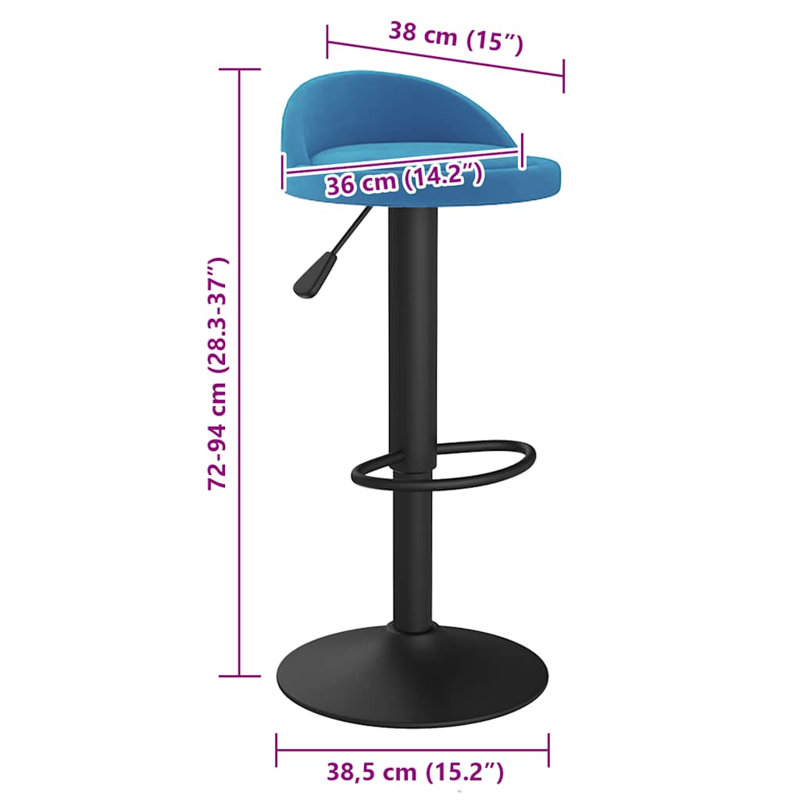 Almarosa Adjustable Height Counter Stool, Blue