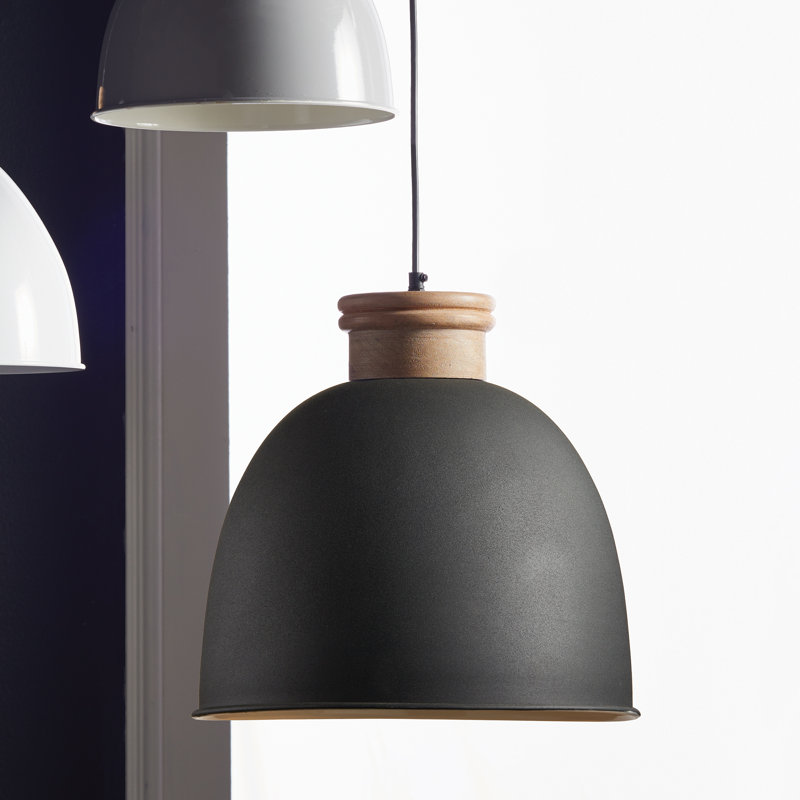 Grand luminaire suspendu en métal noir Frank
