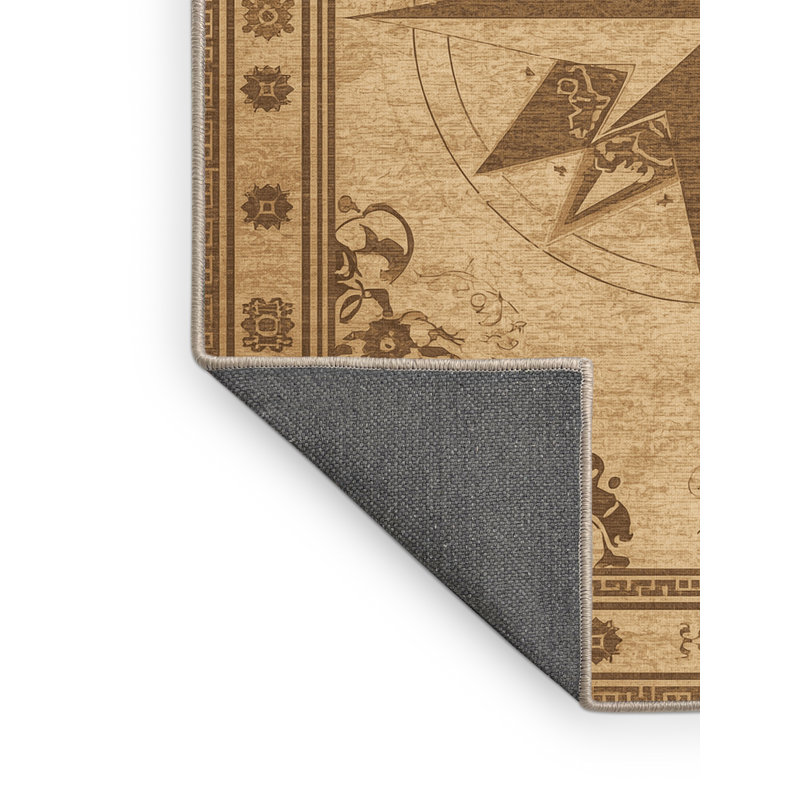 Tapis oriental doux et moelleux en boussole Cadwall, 2 pi x 3 pi