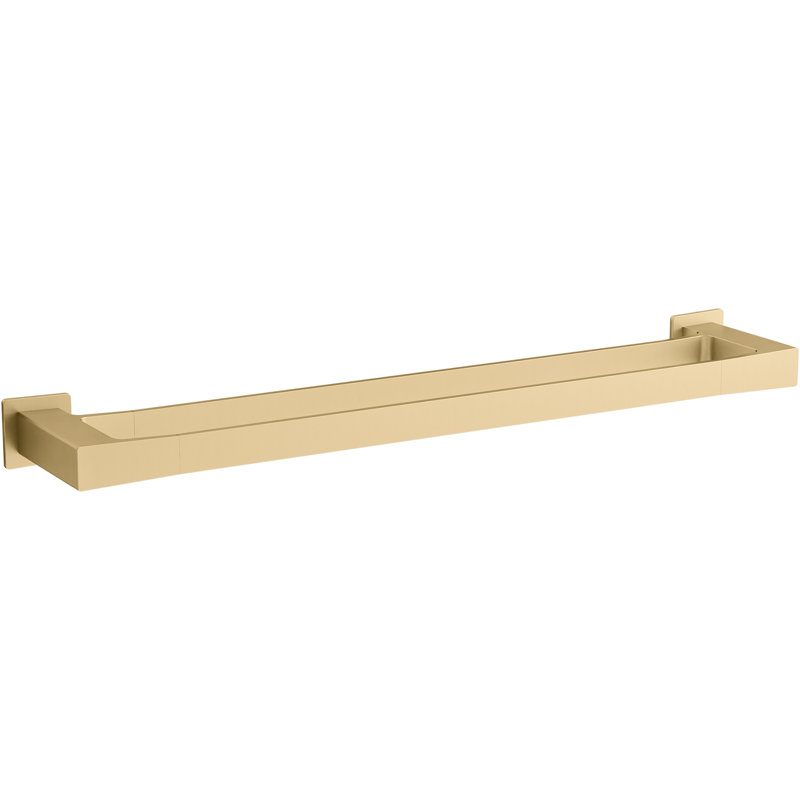 24-In Double Towel Bar, Vibrant Brushed Moderne Brass
