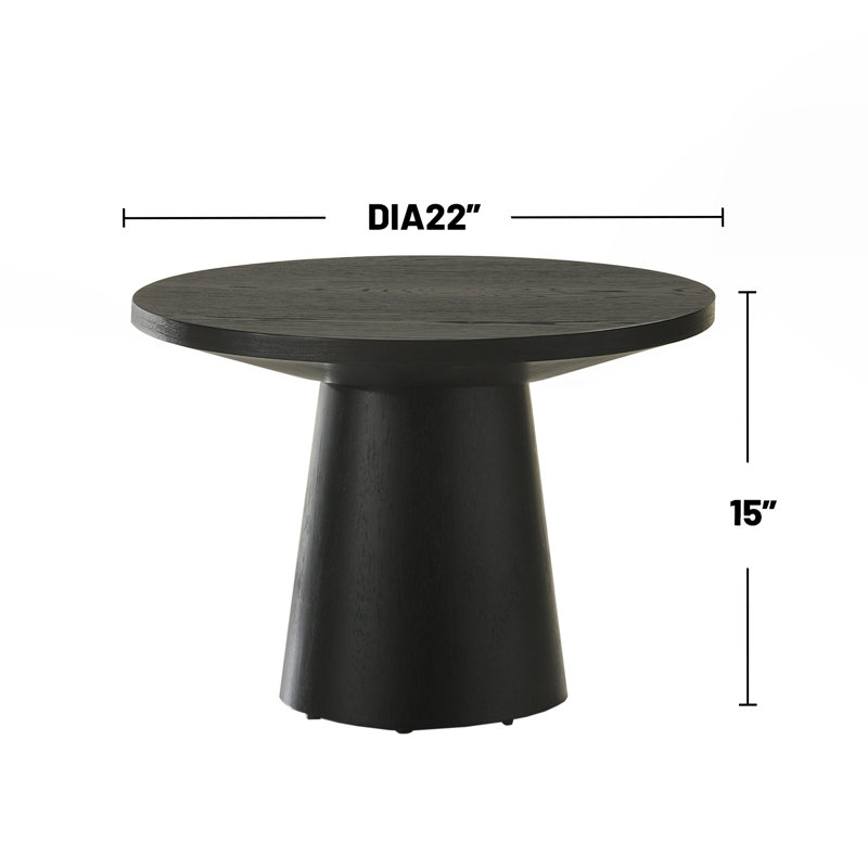 Ensemble de table de salon en bois 3 pièces noir ébène