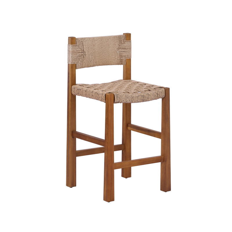 Tabourets de bar d'extérieur Breezia Bohemian Coastal, Brun clair / teck, 2