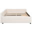 Grand lit plateforme beige, 2 tiroirs, aucun sommier requis et rangement de tiroir-1078326066