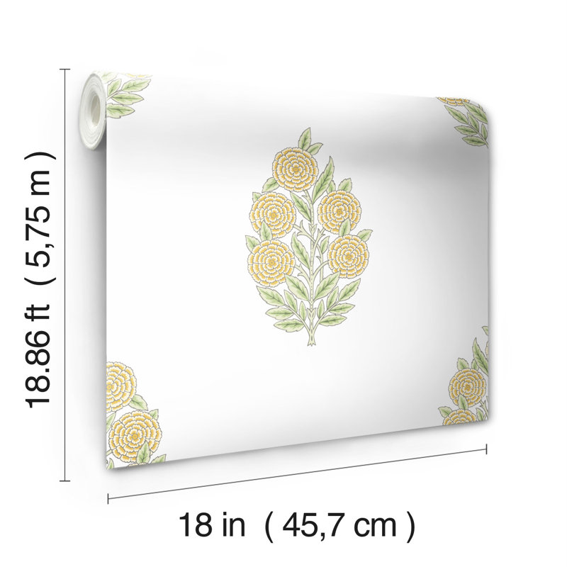 Rouleau de papier peint adhésif 18,86 pi L 18 po, Jaune