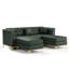 Canapé Chesterfield 3 places modulaire avec coussins capitonnés vert pour salon, appartement-132951720-132951719