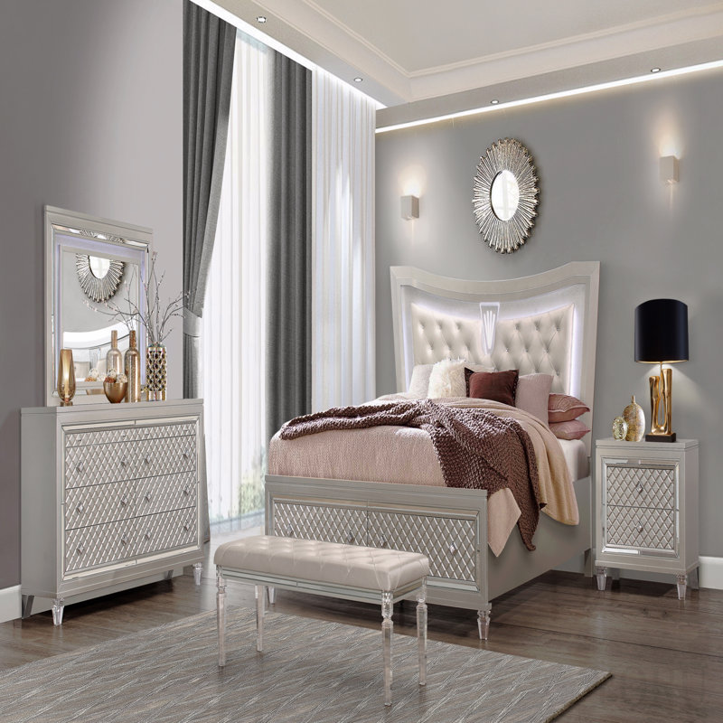 Miroir champagne avec DEL