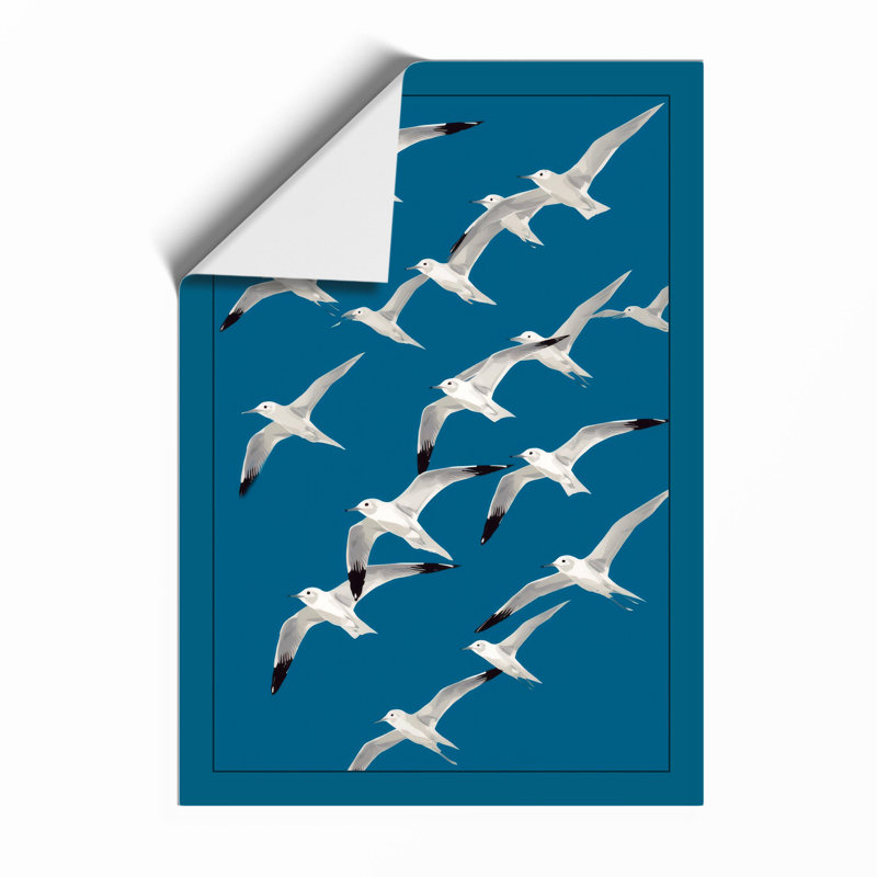Soaring Seabirds Coastal - Framed Print, A4 - 29.7 x 21.0 cm, Unframed