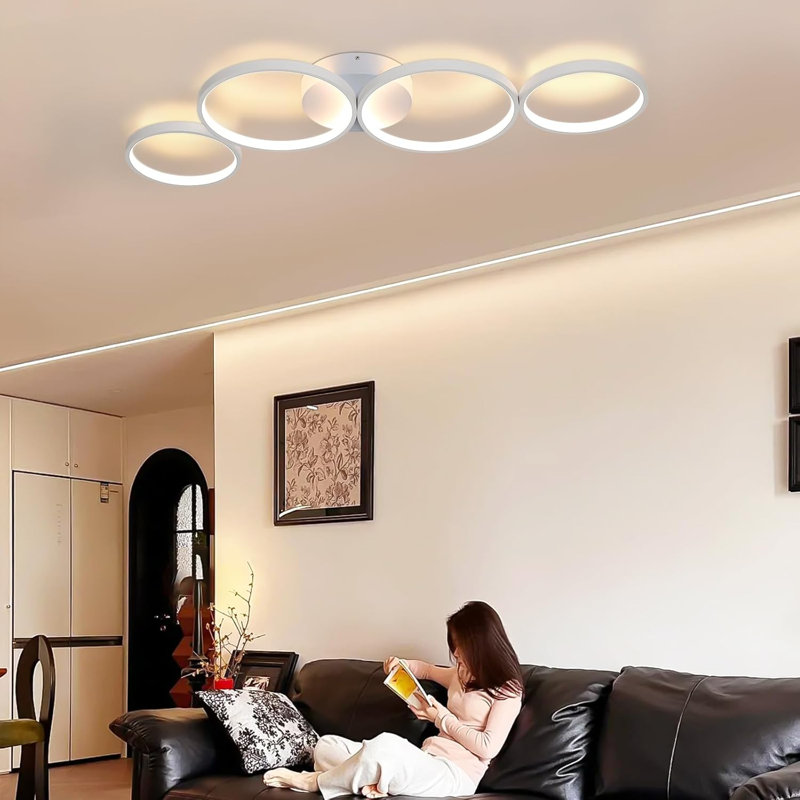 LED Semi Flush Mount, White