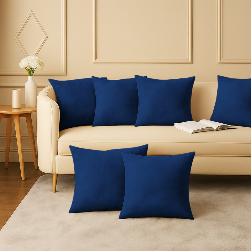 Square Cushion Cover, Navy Blue