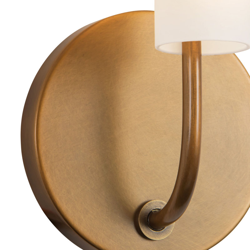 Wick 20-in Black dimmable LED Wall Sconce, Antique Brass