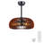 20 inch 6 Lights Rustic Ceiling Fan Light,5 Reversible Blades DC Motor Fan, 6 Speed Ultra DC Quiet Light  with Remote Control for Bedroom, Living Room, Kitchen,Covered Balcony Patio.