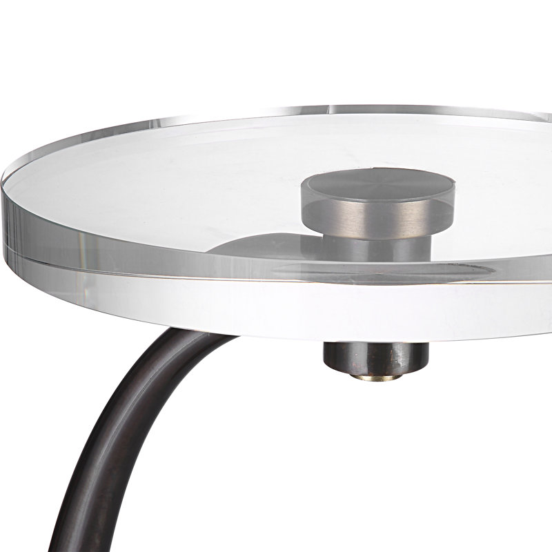 Shura Glass Top End Table, Black